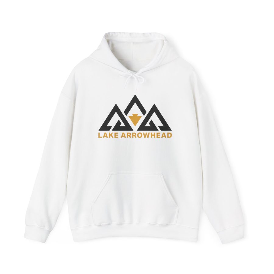 lake arrowhead unisex hoodie with our signature three mountain peak arrowhead design