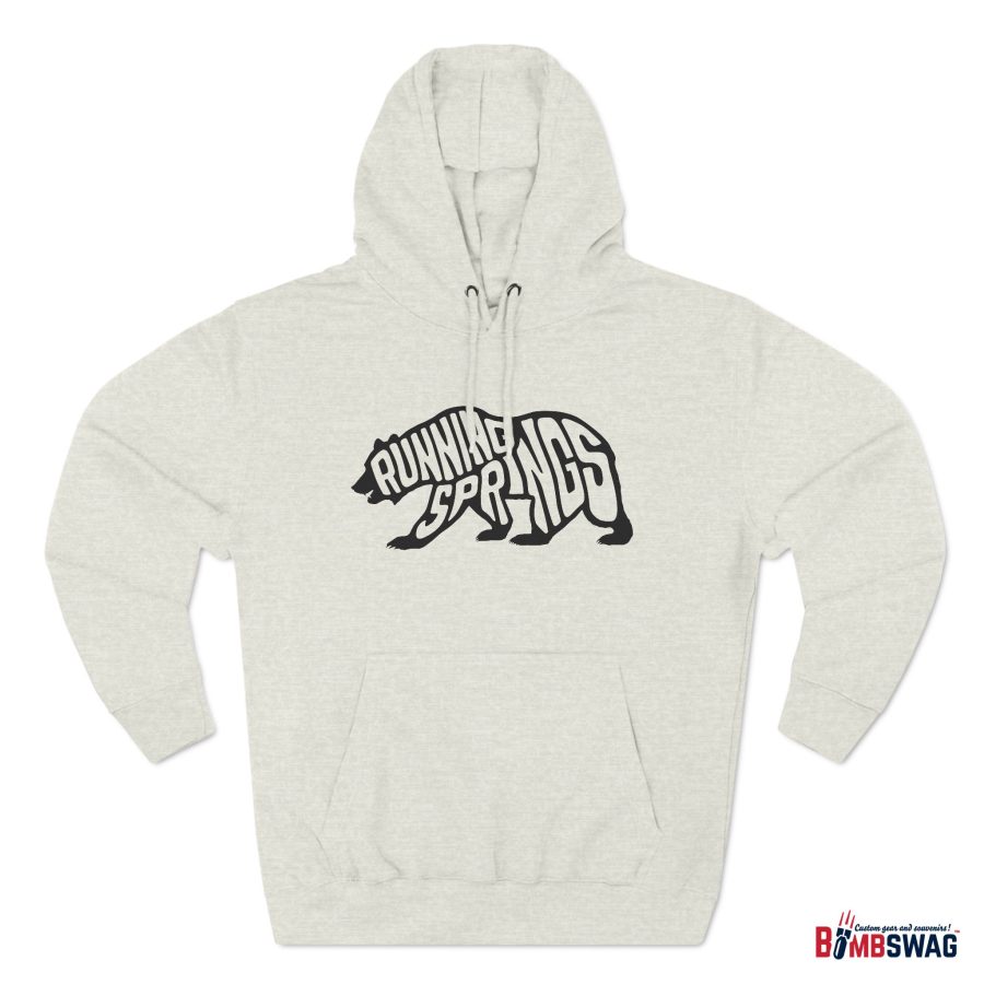 running springs california bear word wrap premium hoodie