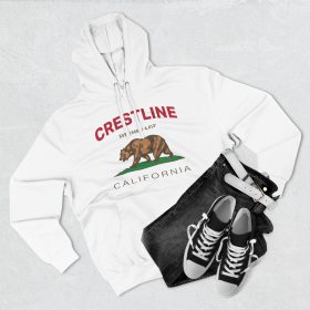 crestline, ca premium california bear hoodie with est. date and elevation