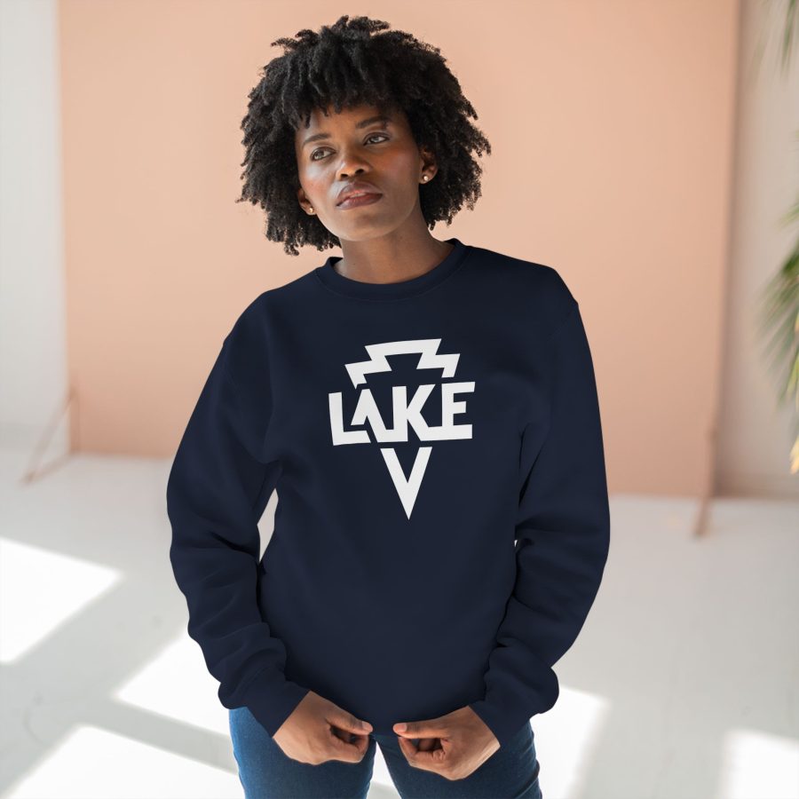 lake arrowhead modern typeface + arrowhead premium crewneck sweatshirt