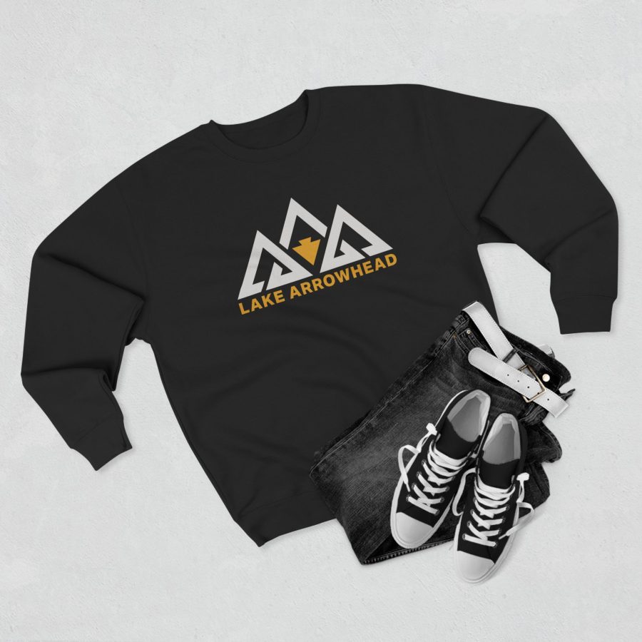 lake arrowhead modern three peaks + arrowhead premium crewneck sweatshirt