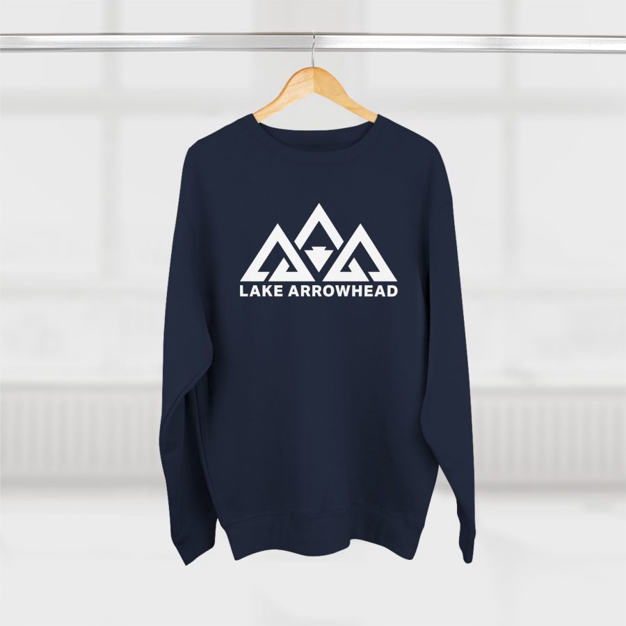 lake arrowhead modern three peaks + arrowhead premium crewneck sweatshirt