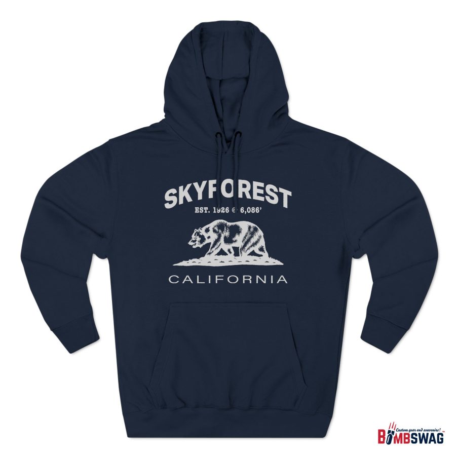 skyforest premium california bear hoodie with est. date and elevation