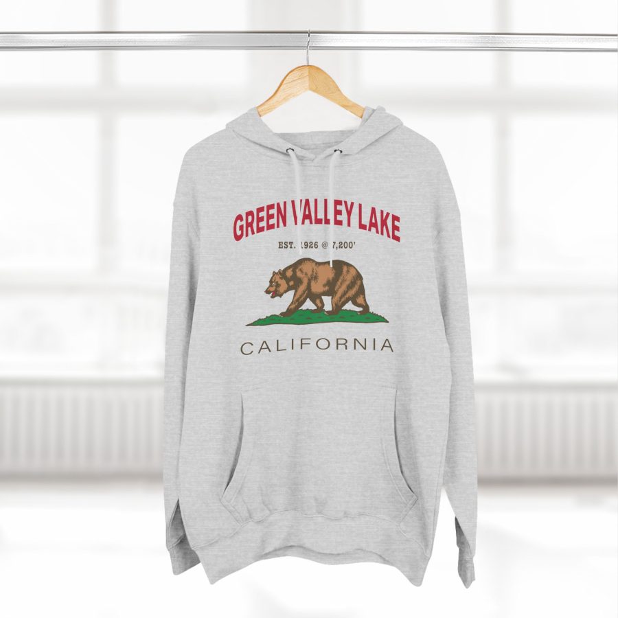 green valley lake premium california bear hoodie with est. date and elevation