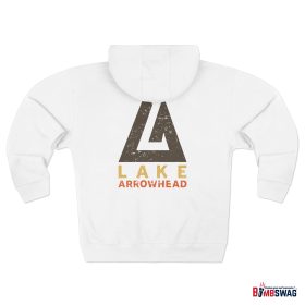 lake arrowhead premium zip hoodie with our official modern la mountain peak on the back