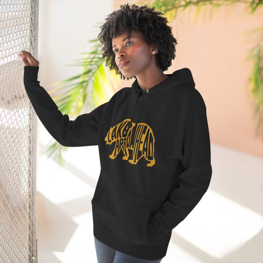 lake arrowhead california bear word wrap premium hoodie