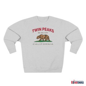 twin peaks, ca premium california bear crewneck sweatshirt with est. date + elevation