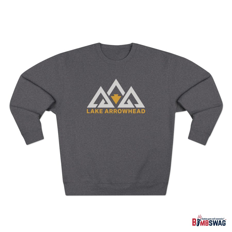 lake arrowhead modern three peaks + arrowhead premium crewneck sweatshirt