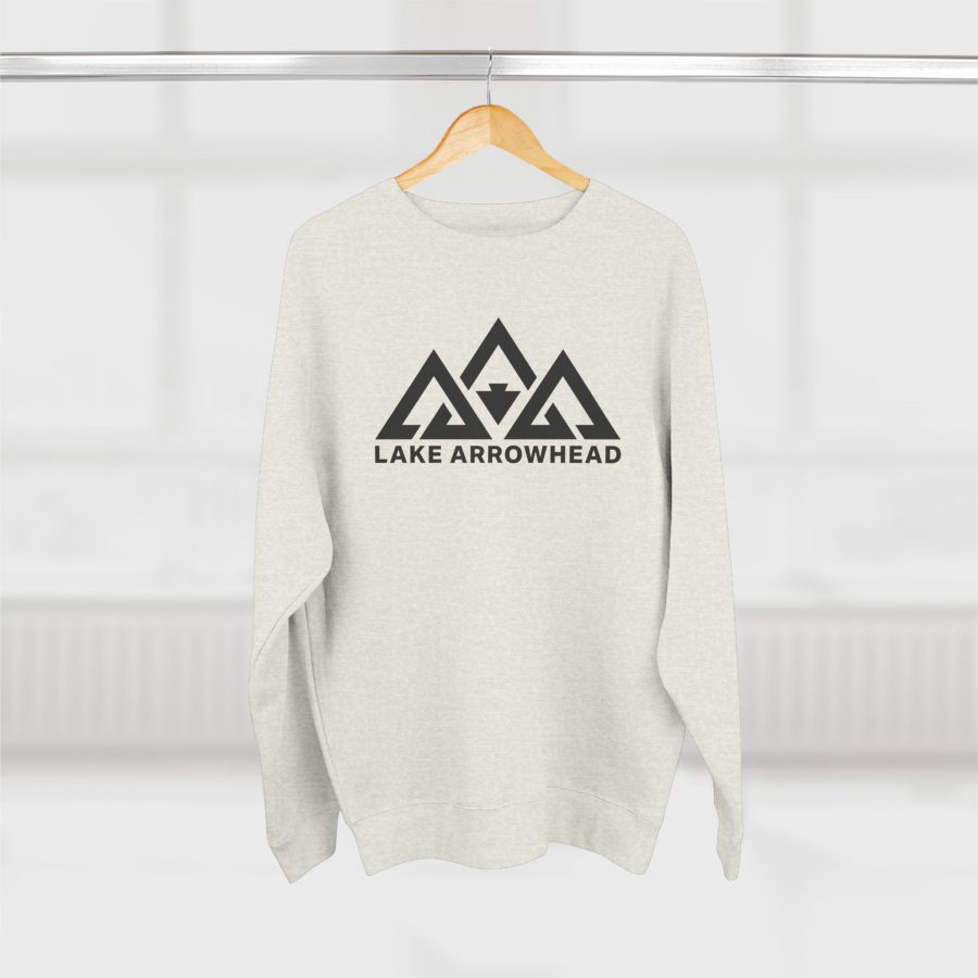 lake arrowhead modern three peaks + arrowhead premium crewneck sweatshirt