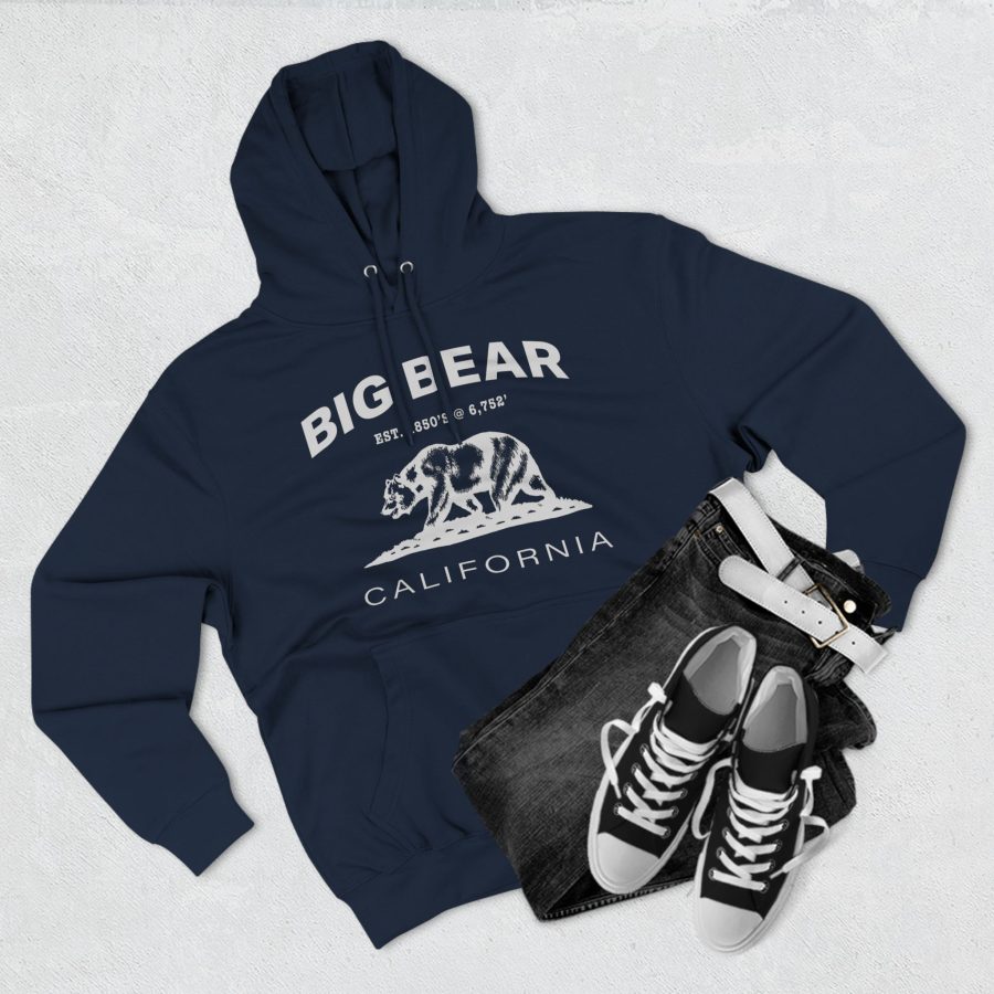 big bear premium california bear hoodie with est. date and elevation