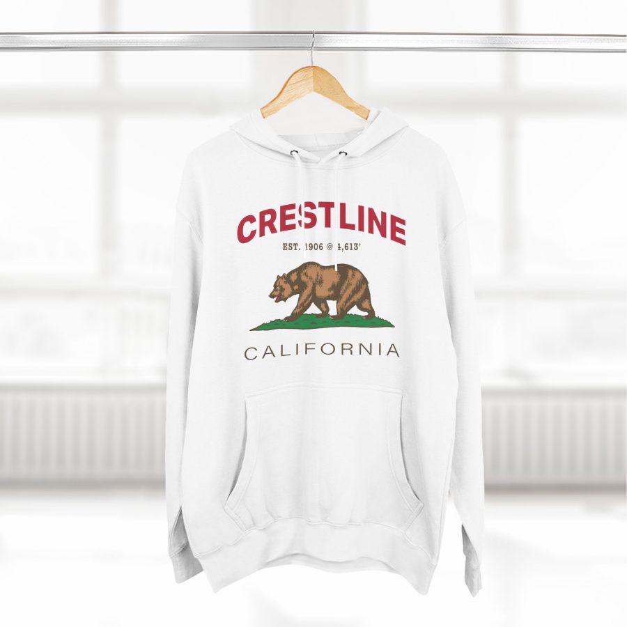 crestline, ca premium california bear hoodie with est. date and elevation