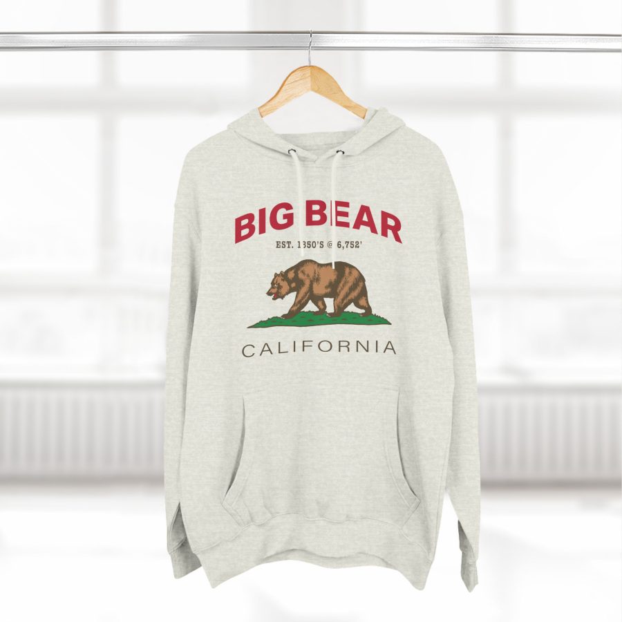 big bear premium california bear hoodie with est. date and elevation