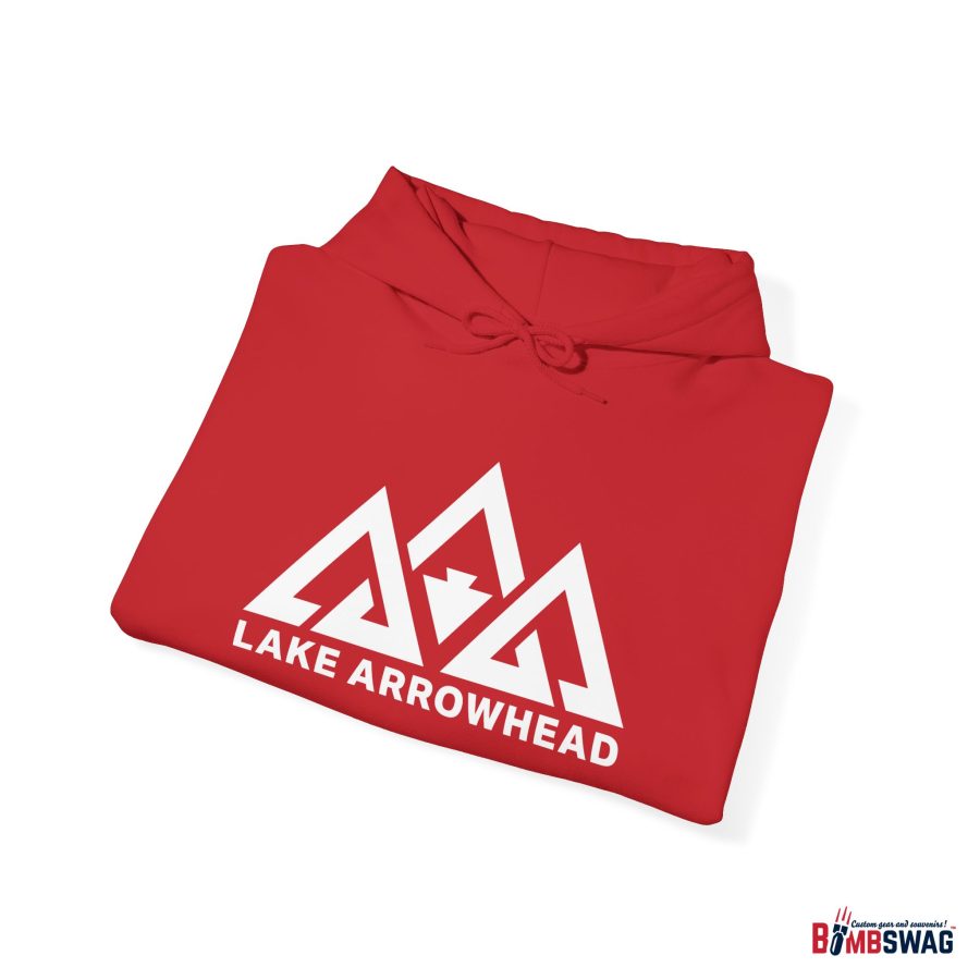 lake arrowhead unisex hoodie with our signature three peak arrowhead design