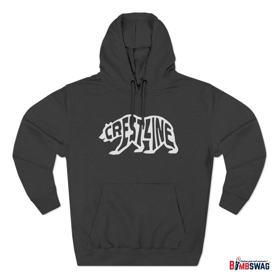 crestline california bear word wrap premium hoodie