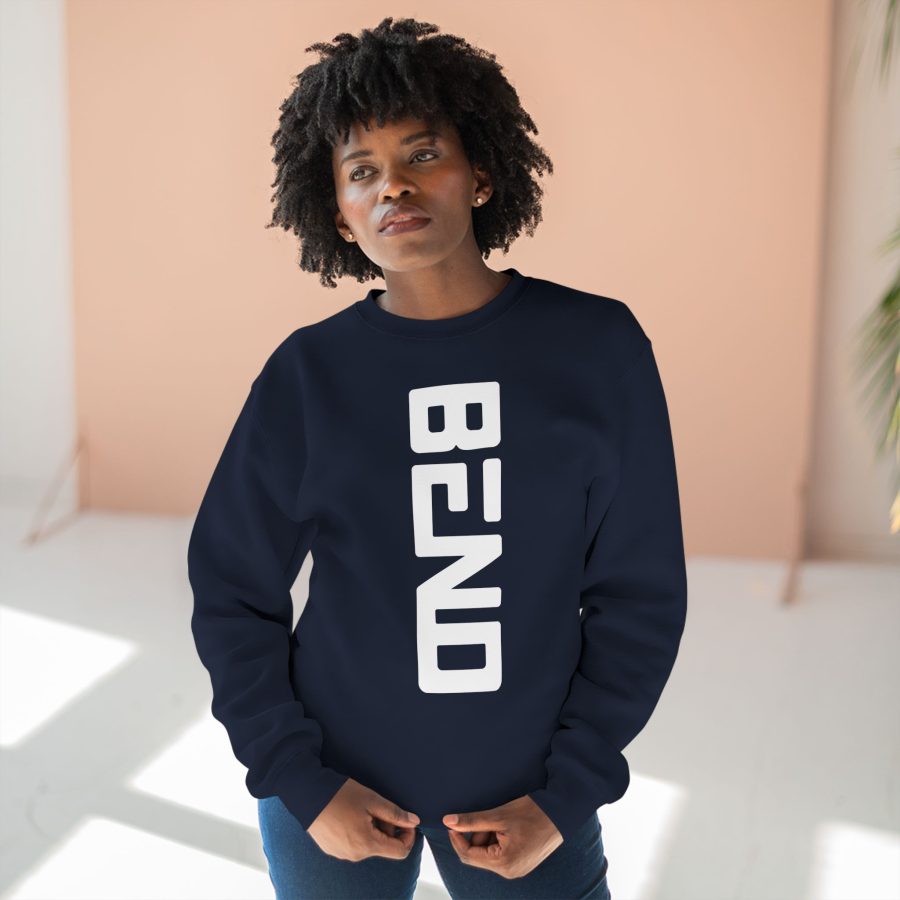 bend oregon modern typeface premium crewneck sweatshirt