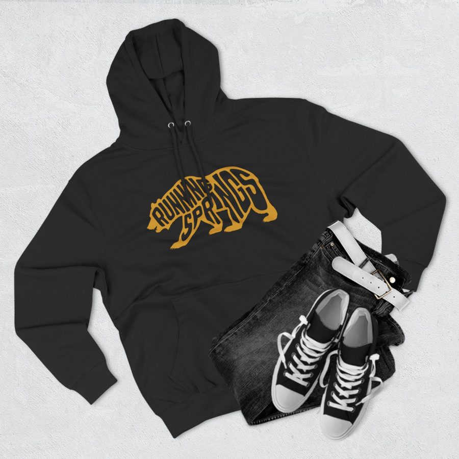 running springs california bear word wrap premium hoodie