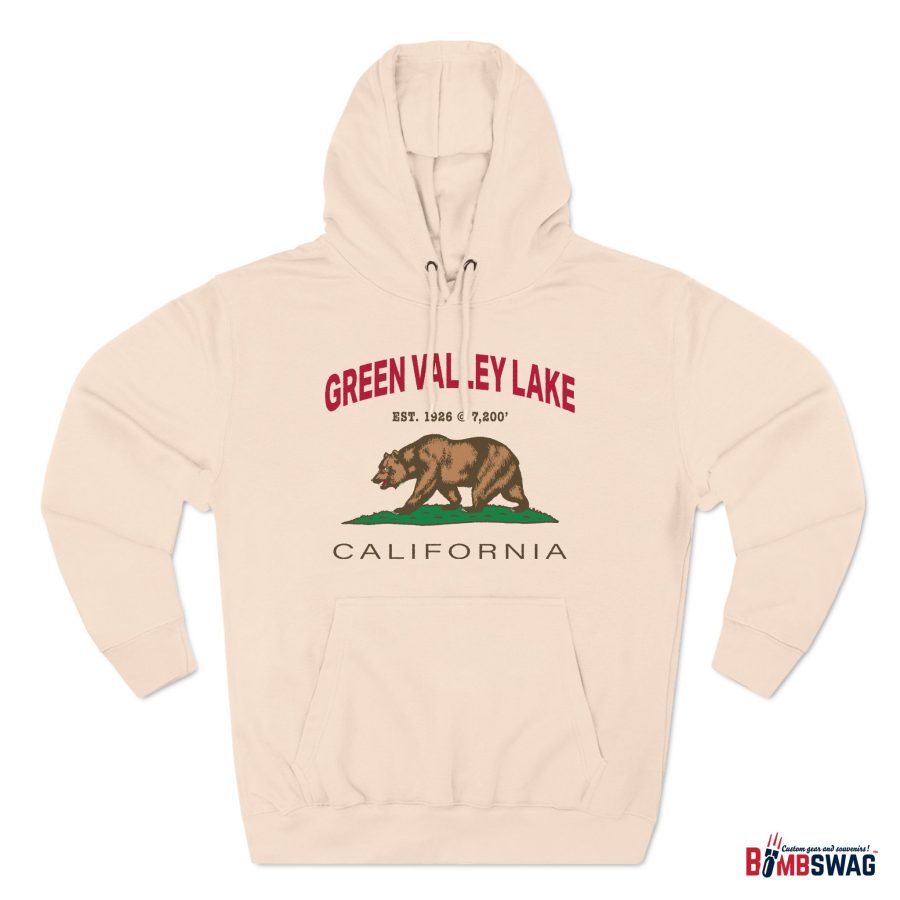 green valley lake premium california bear hoodie with est. date and elevation