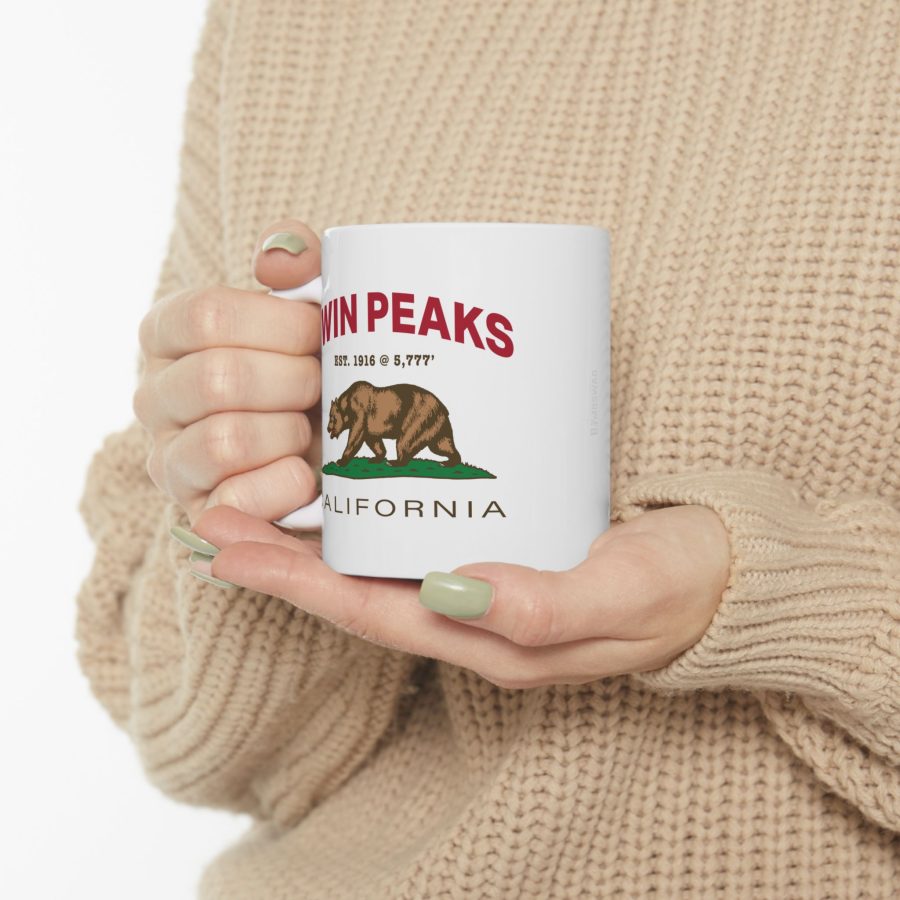 twin peaks coffee mug with our exclusive california bear artwork