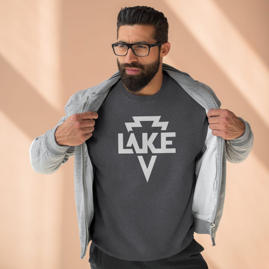 lake arrowhead modern typeface + arrowhead premium crewneck sweatshirt