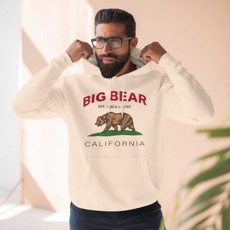 big bear premium california bear hoodie with est. date and elevation