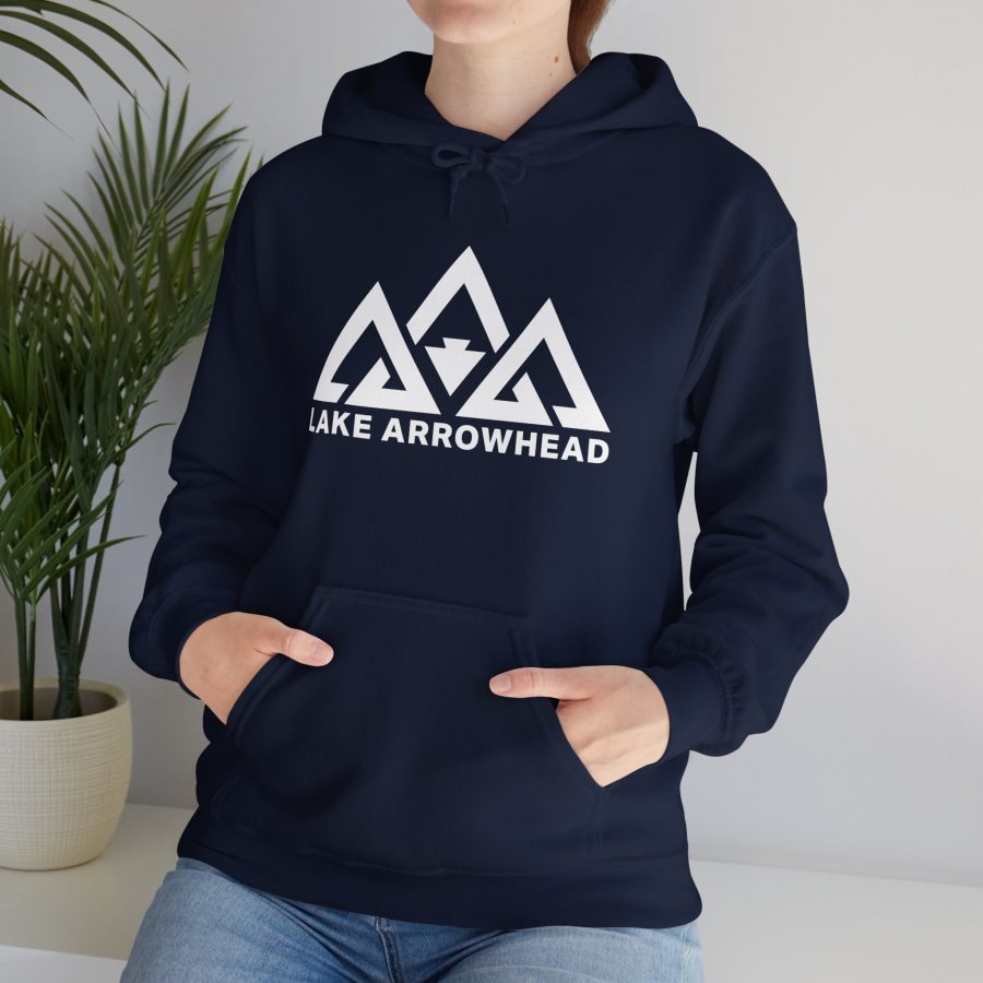 lake arrowhead unisex hoodie with our signature three peak arrowhead design