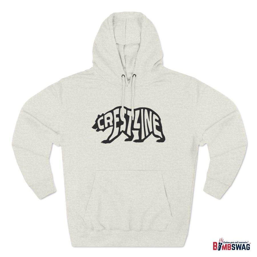 crestline california bear word wrap premium hoodie