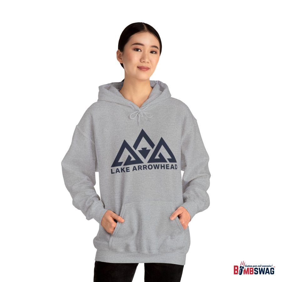 lake arrowhead unisex hoodie with our signature three peak arrowhead design