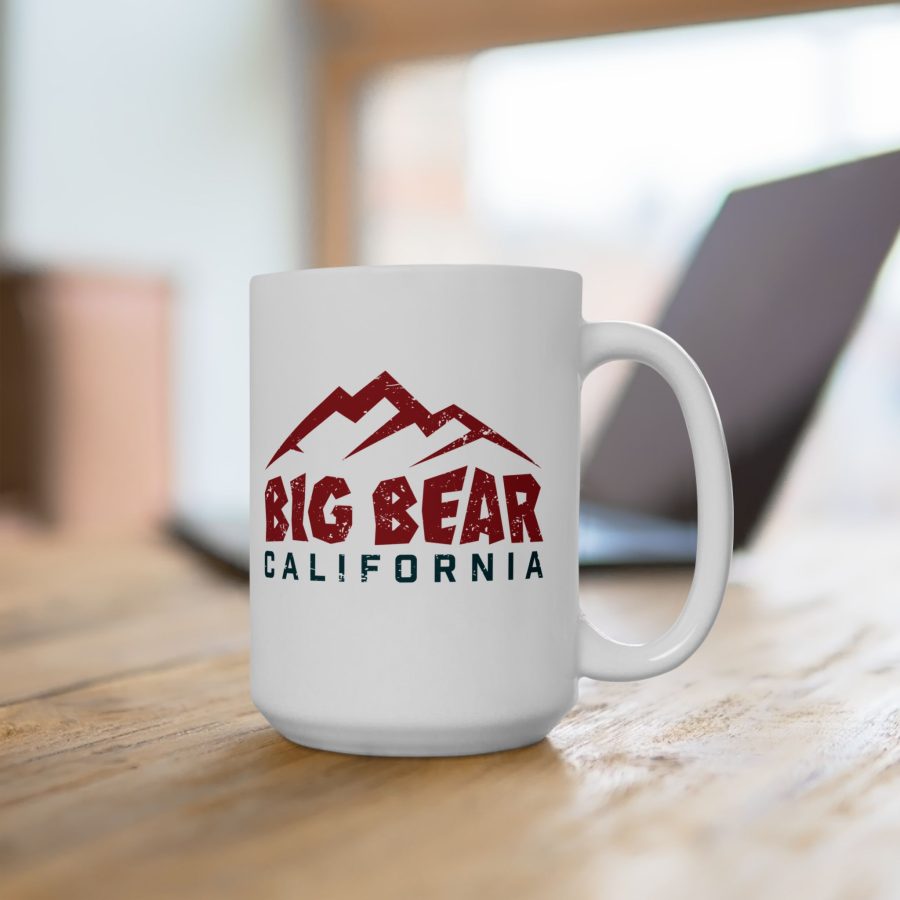 big bear coffee mug with our three peak mountain design