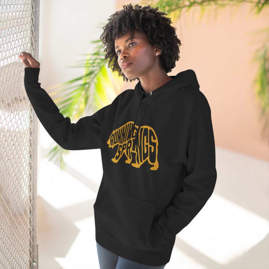 running springs california bear word wrap premium hoodie