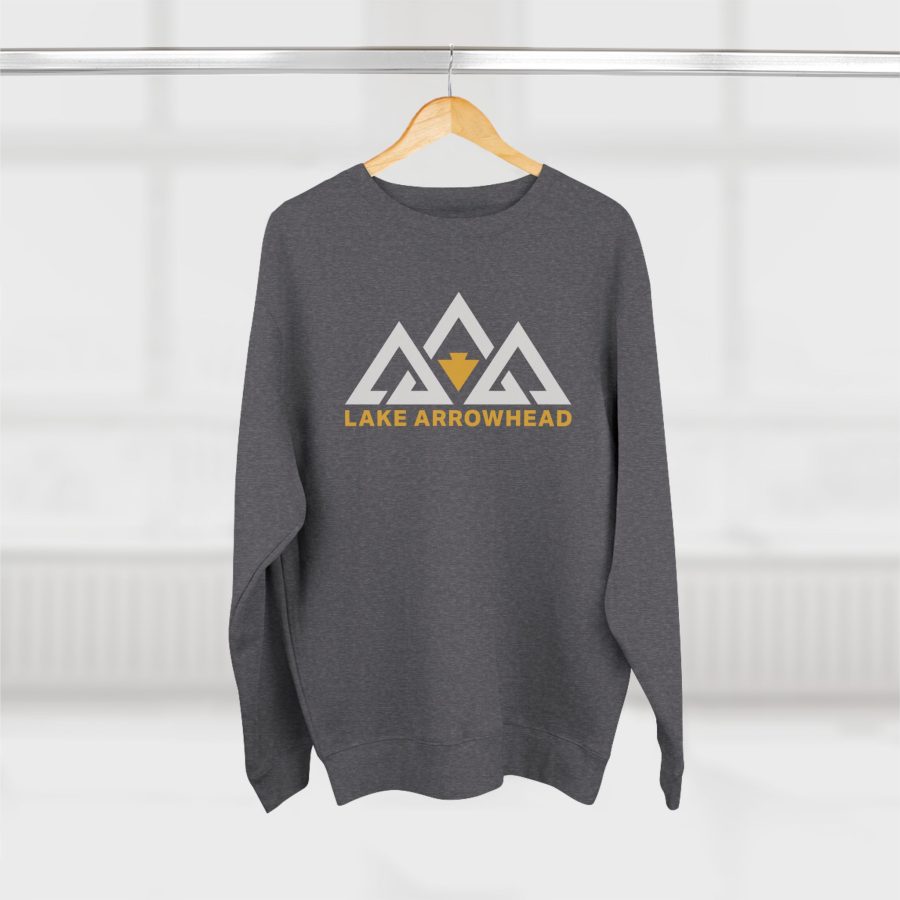 lake arrowhead modern three peaks + arrowhead premium crewneck sweatshirt