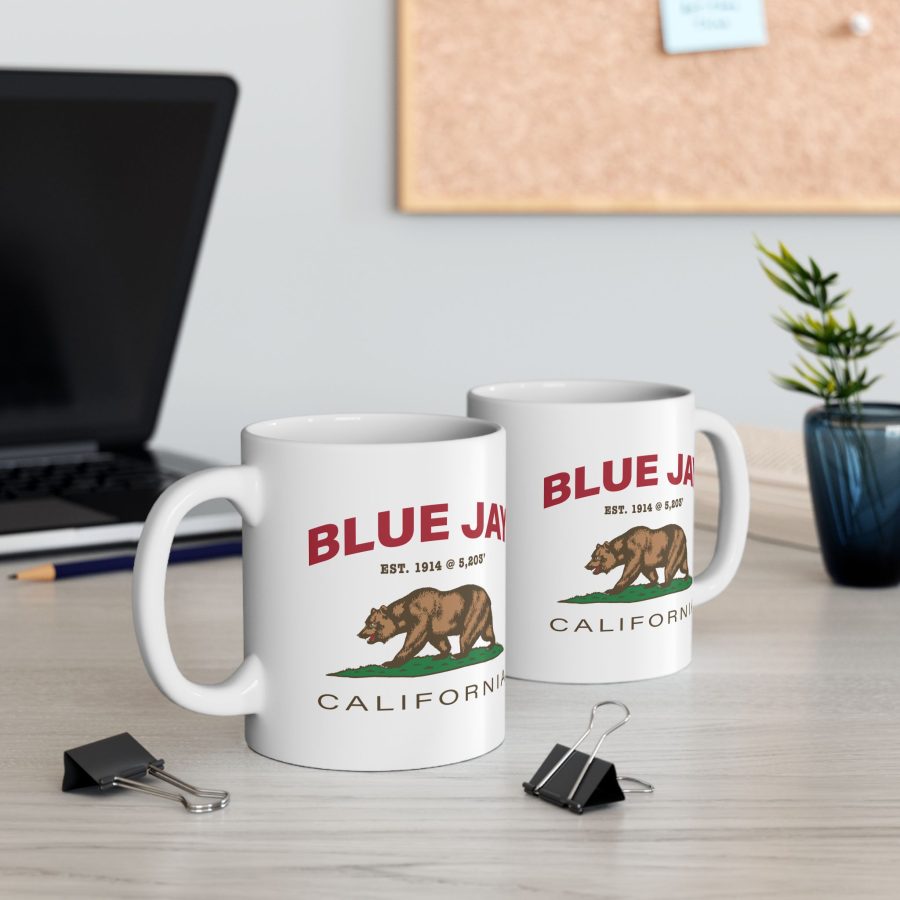 blue jay ca coffee mug with our exclusive california bear artwork