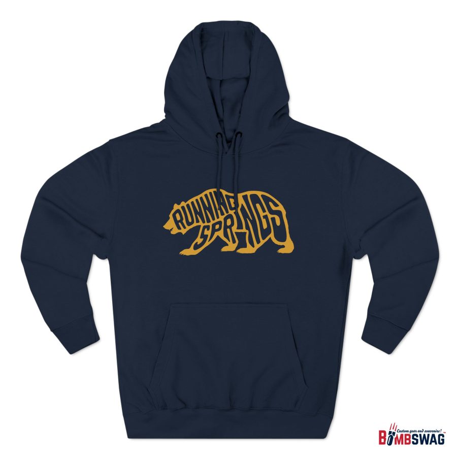 running springs california bear word wrap premium hoodie