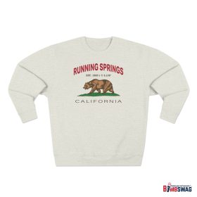 running springs, ca premium california bear crewneck sweatshirt with est. date + elevation