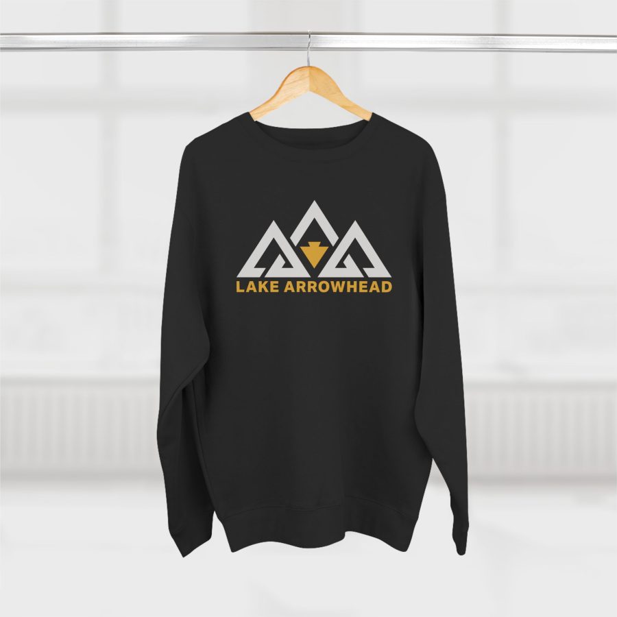 lake arrowhead modern three peaks + arrowhead premium crewneck sweatshirt