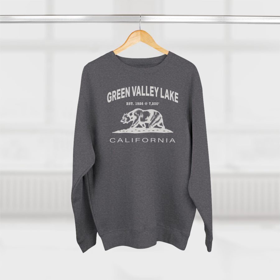 green valley lake premium california bear crewneck sweatshirt with est. date + elevation