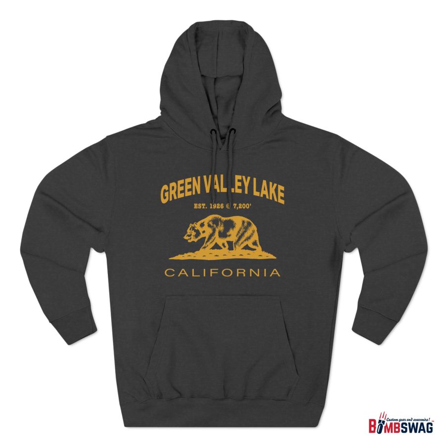 green valley lake premium california bear hoodie with est. date and elevation