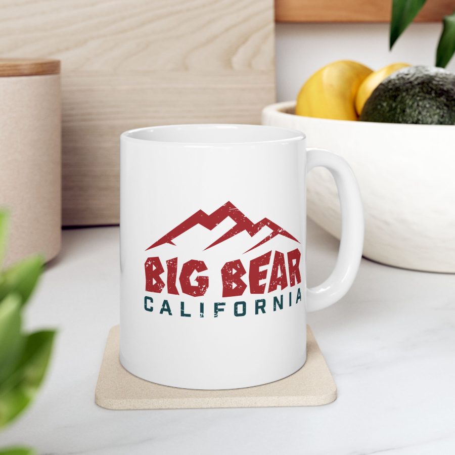 big bear coffee mug with our three peak mountain design