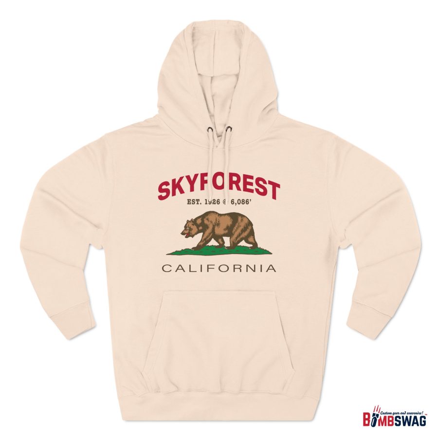 skyforest premium california bear hoodie with est. date and elevation