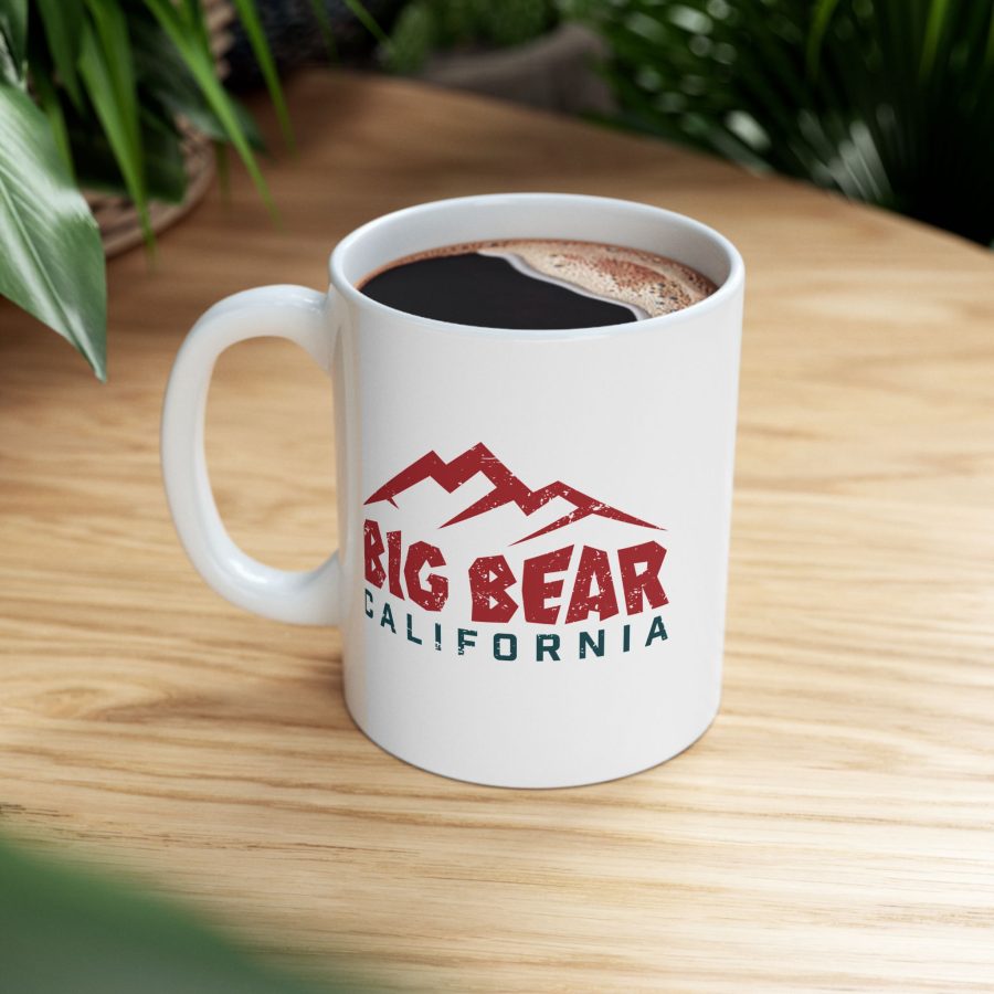 big bear coffee mug with our three peak mountain design