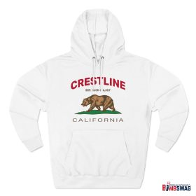 crestline, ca premium california bear hoodie with est. date and elevation