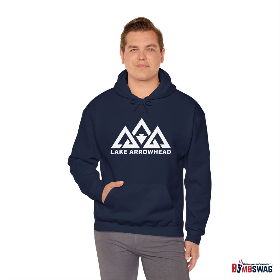 lake arrowhead unisex hoodie with our signature three peak arrowhead design