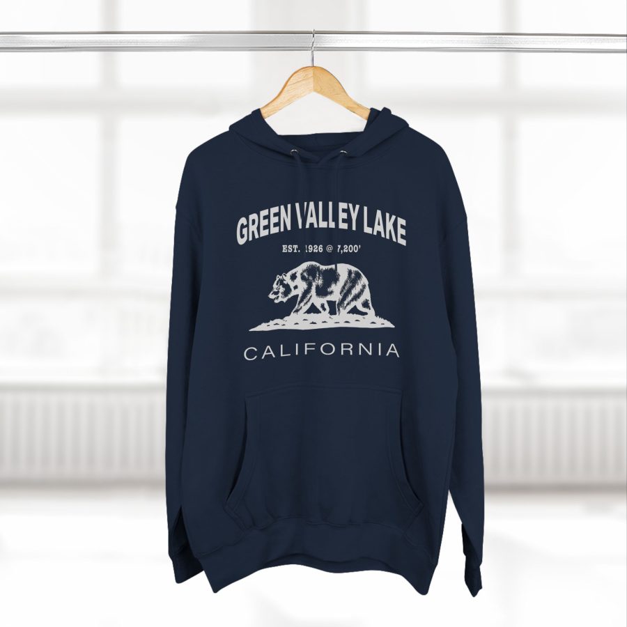 green valley lake premium california bear hoodie with est. date and elevation