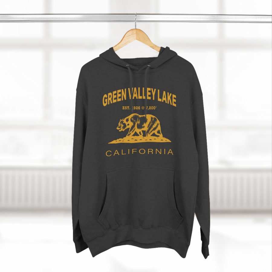 green valley lake premium california bear hoodie with est. date and elevation