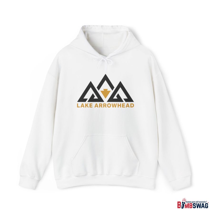 lake arrowhead unisex hoodie with our signature three peak arrowhead design