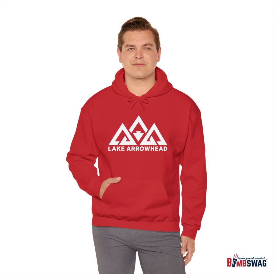 lake arrowhead unisex hoodie with our signature three peak arrowhead design