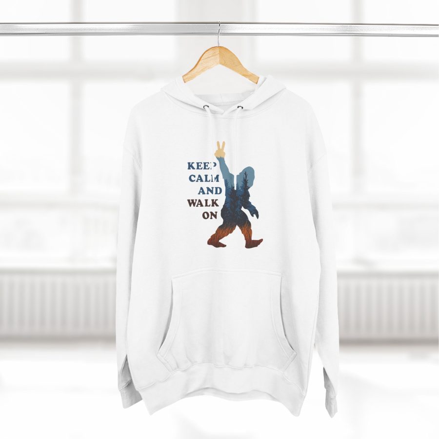 bigfoot keep calm and walk on premium hoodie