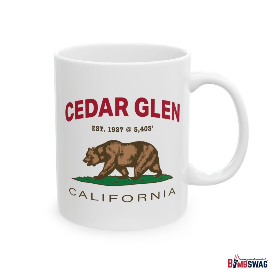 cedar glen coffee mug with our exclusive california bear artwork