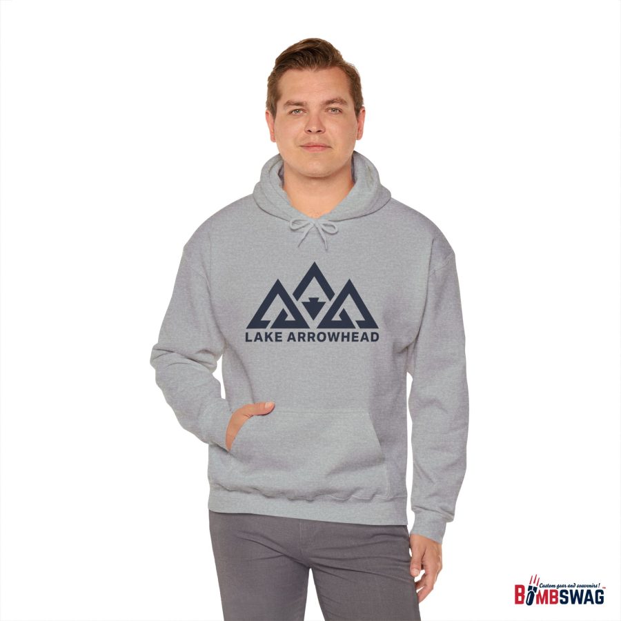 lake arrowhead unisex hoodie with our signature three peak arrowhead design