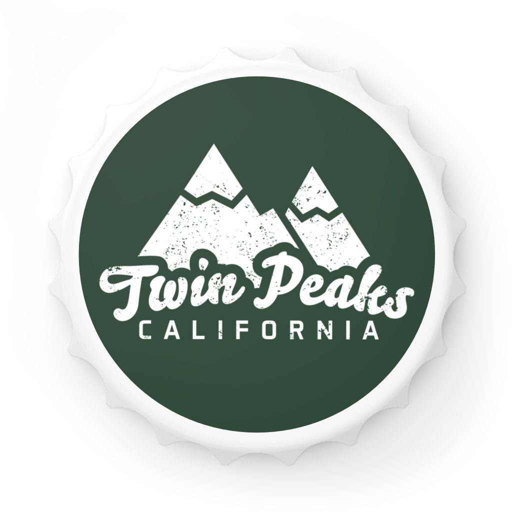 twin peaks bottle opener refrigerator magnet with our snow capped mountain peaks design