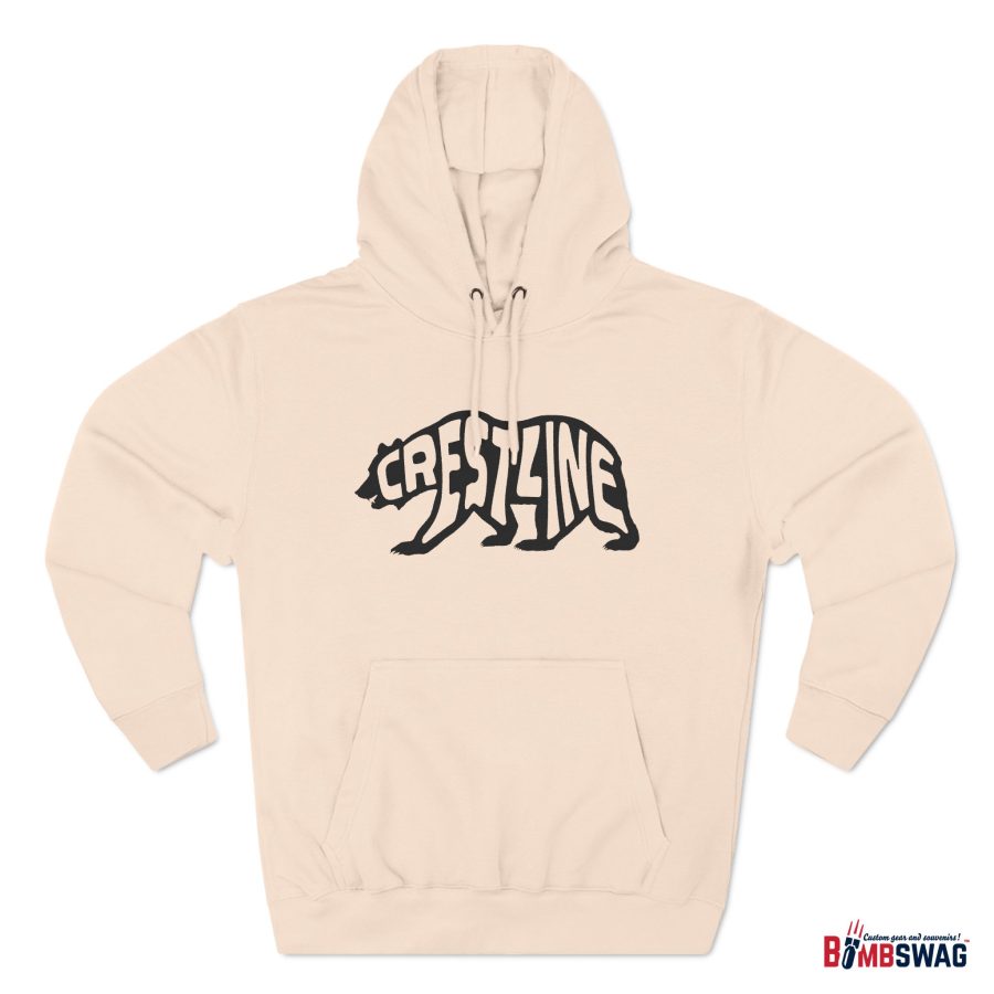 crestline california bear word wrap premium hoodie